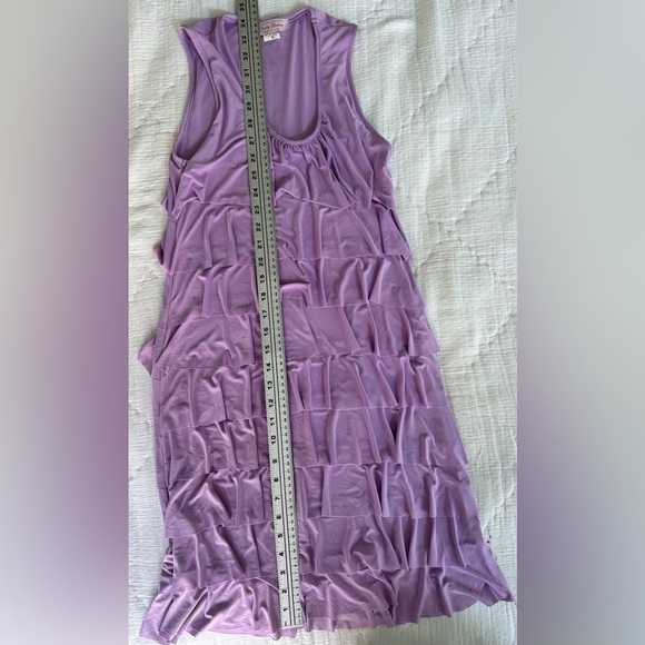 Pretty Woman Lavender Tiered Ruffle Sleeveless Dress Made in USA M 🪻 - Picture 7 of 9